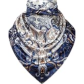 Mariorlsy 35" Men's Silk Cowboy Scarf - Oversized Western Bandana Neckwear, Large Square Scarf with Gift Packaging
