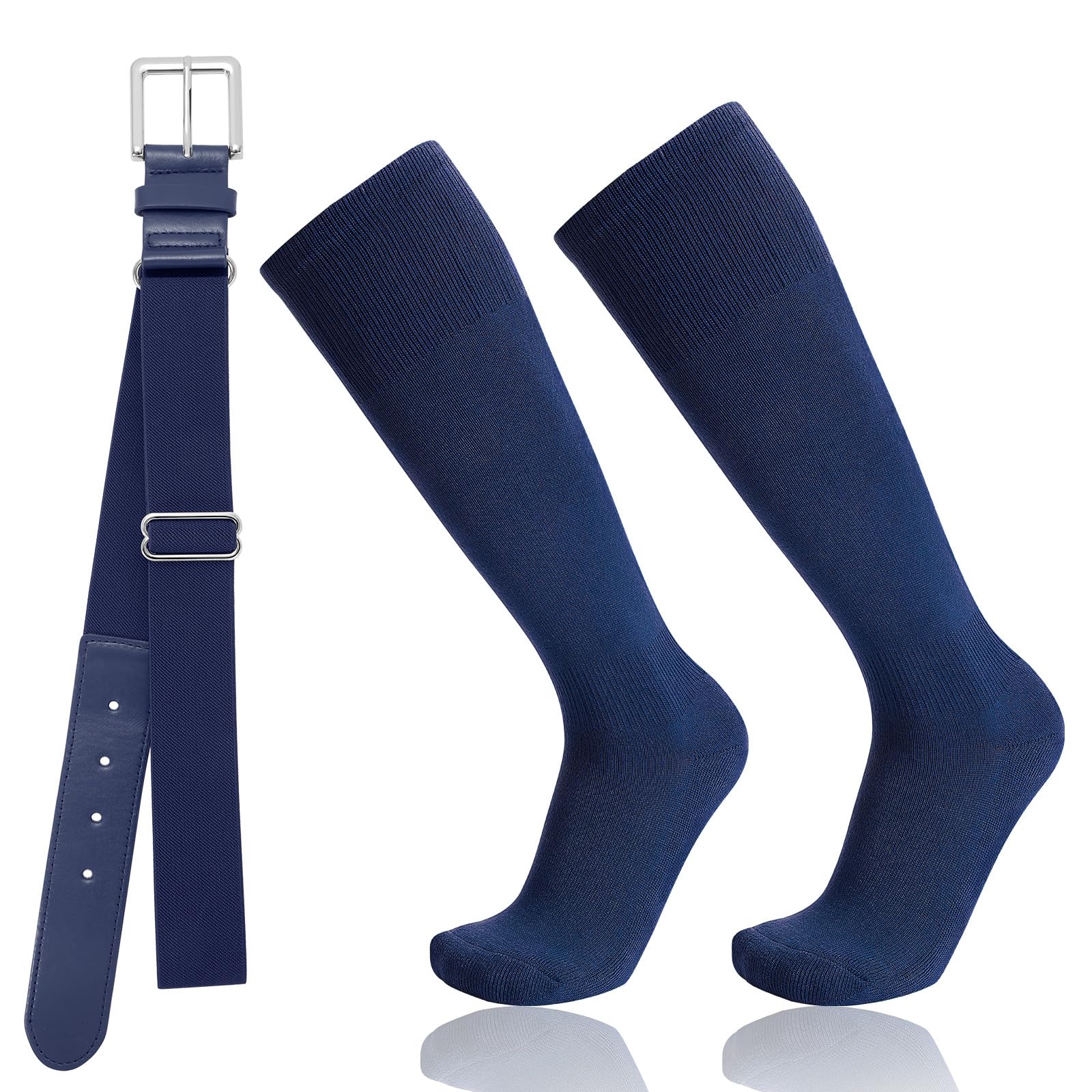 Photo 1 of Baseball Socks and Belt Combo for Youth Adult - Softball Socks and Belt for Boys and Grils (Navy)