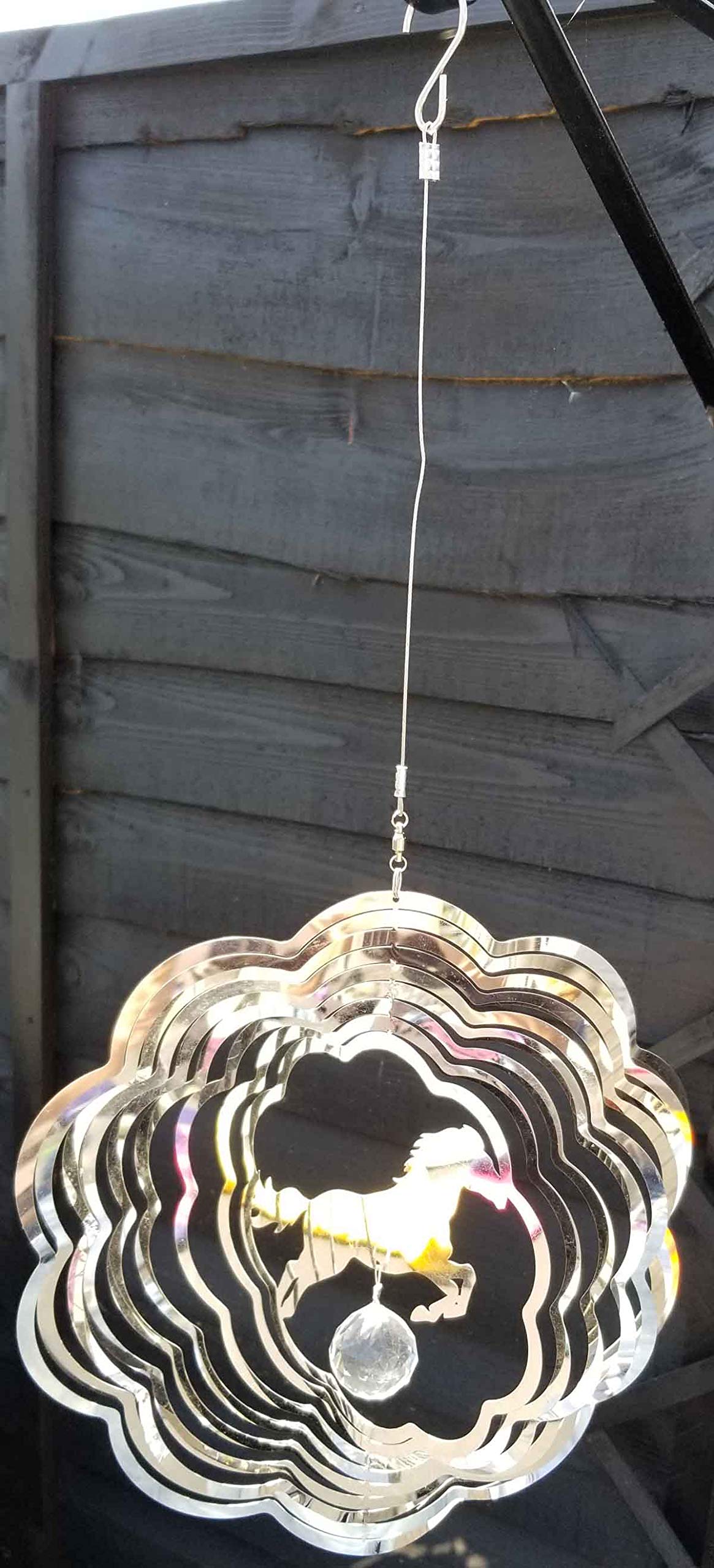 Stainless Steel Wind Spinner - 3D Mobile - Leaping Horse Spinner