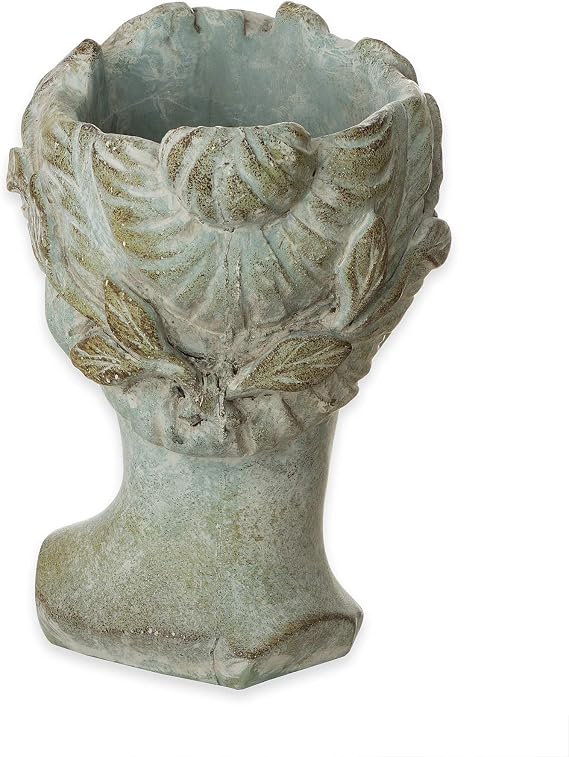Busto de aspecto antiguo de aprox. 22 x 16 cm – Maceta gris mate ...