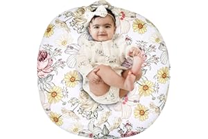 HNHUAMING Newborn Lounger Cover for Boys Girls, Removable Cover for Infant Lounger Pillow, Soft Snug Fitted Baby Lounger Slipcover,Floral