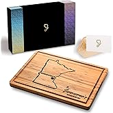 Minnesota Cutting Board Personalized, State Shaped Themed Gifts, Bamboo Destination Gift for Family, Host Family Souvenirs