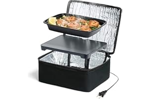 HotLogic Mini Portable Electric Lunch Box Food Heater - Innovative Food Warmer and Heated Lunch Box for Adults Car/Home - Easily Cook, Reheat, and Keep Your Food Warm - Black (120V)