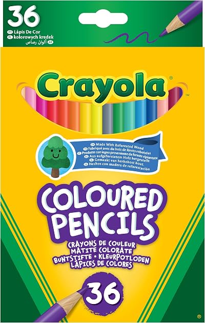 Crayola Colouring Pencils 36 Assorted Bright Vibrant Colours Kids Arts Crafts
