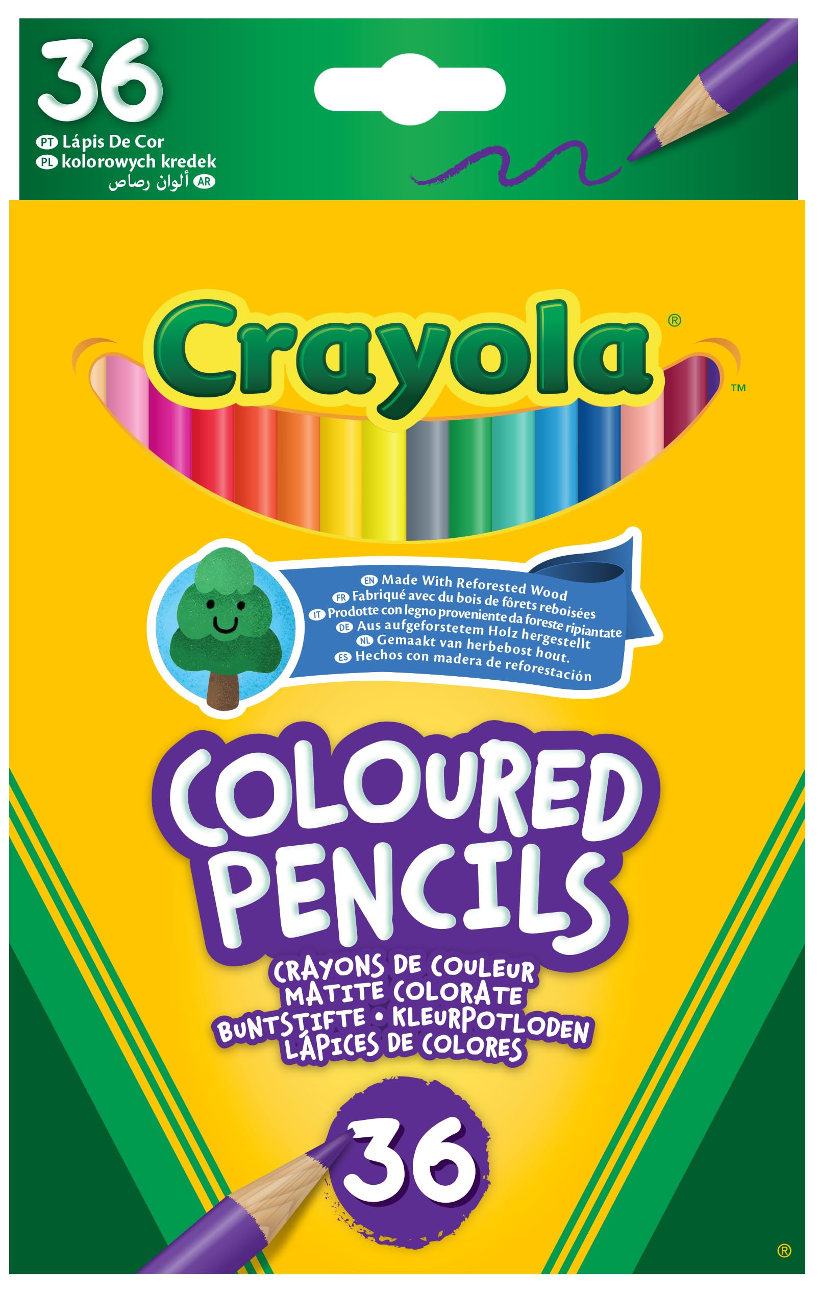 CRAYOLA Colouring Pencils - Assorted Colours (Pack of 36) | A Must-Have for All Kids Arts & Crafts Sets | Ideal for Kids Aged 3+