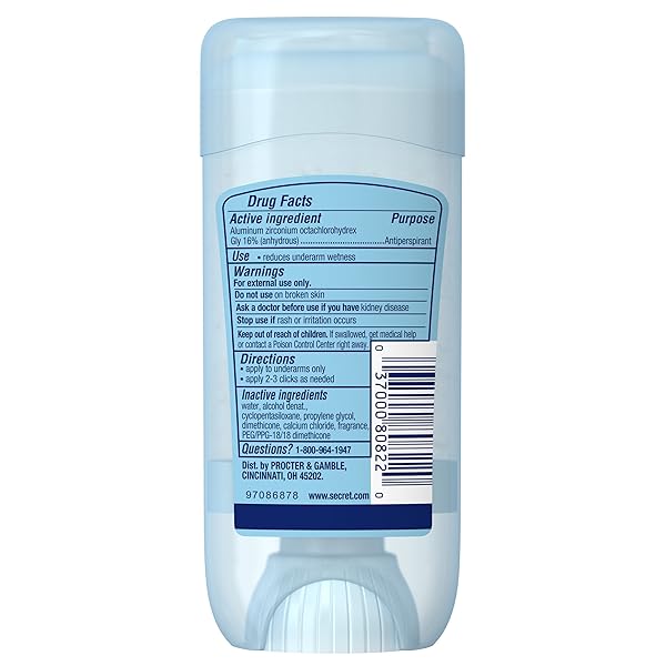 SECRET OUTLAST COMPLETELY CLEAN SCENT WOMEN’S CLEAR GEL ANTIPERSPIRANT & DEODORANT 2.6 OZ