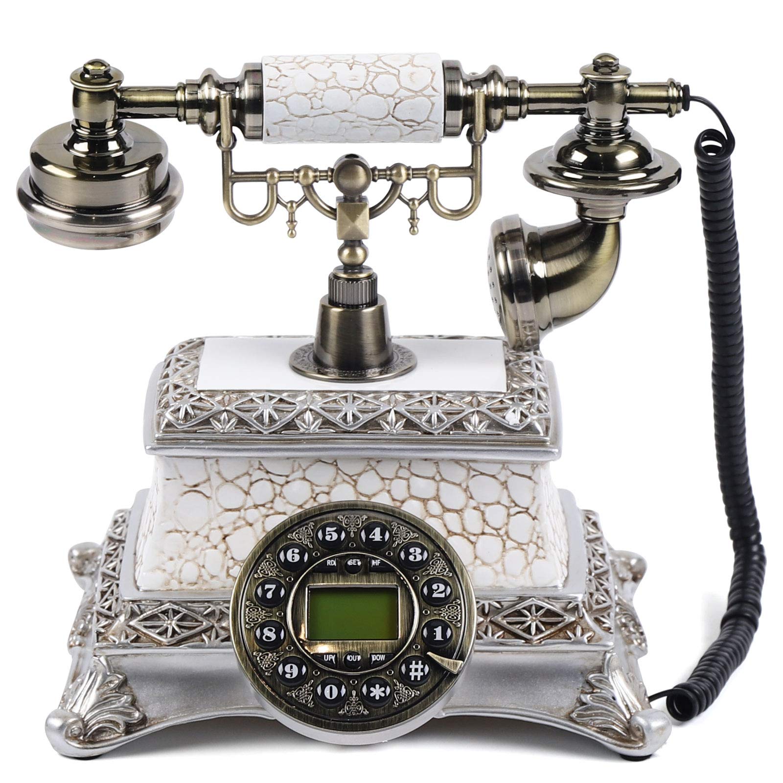 Retro Telephone, Vintage Antique Table Telephone Dial Phone with Dial Retro Nostalgia Telephone Corded Landline Telephone Decoration Home Office Phone Home Phone