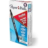 Paper Mate Ballpoint Pen, Profile Retractable Pen, Medium Point (1.0mm), Black, 12 Count