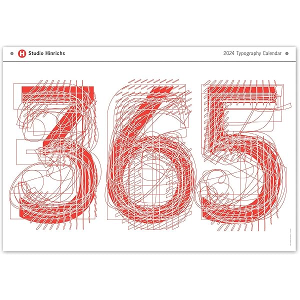 Amazon.com: Small 2024 365 Typographic Wall or Desk Calendar (12