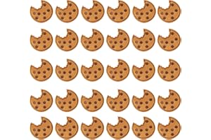 NICIME 30pcs Cookie Embroidered Patches, Iron on/Sew on Cookie Applique Patch, DIY Iron Patches for Jeans Hats Shirts Jackets Backpacks