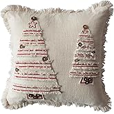 Creative Co-op Embroidered Noel Linen & Cotton Square Pillow main image 1