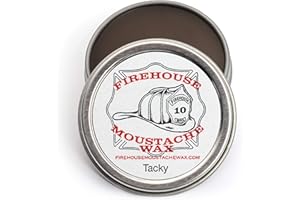 Firehouse Moustache Wax - Made in USA - for Beard & Mustache Shaping - All-Weather, Naturally Scented and Colored Beard Wax (WACKY TACKY, 1 Ounce Tin) - Handmade in Small Batches by John the Fireman