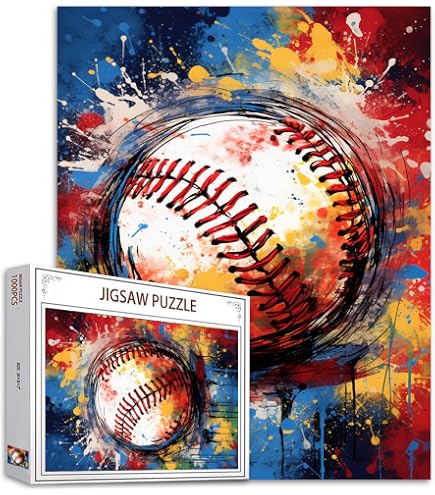 Graffitic 1000 Piece Jigsaw Puzzle - Fire Basketball Painting, Extreme Sport Art, 19.7x27.6 Inch Finished Size