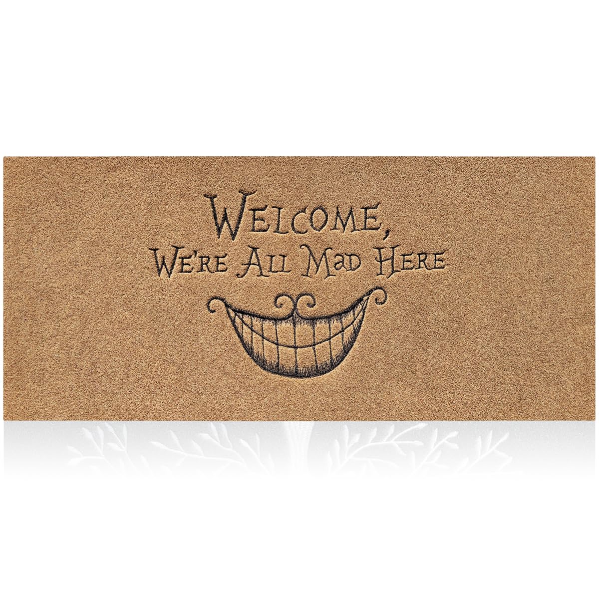 AOAOPQ Large 45x120 cm Door Mat Front Door Mat Indoor Outdoor for Entry Welcome We're All Mad Here Funny Doormat for Home Entrance Mats with Rubber Backing Brown