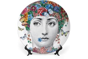 SPDIUV Lina Cavalieri Plate, Wall Decorative Plate, Mysterious Face Plate Wall Hanging Decoration,Including Bracket and Special Spring Hook,A24,6inch