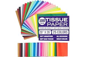 PURPLE PAPERS Tissue Paper for Gift Bags - Tissue Paper Bulk | 25 Colors 100 Sheets Colored 20x26 | Crafts, Wrapping, Packaging, Birthday, Holiday