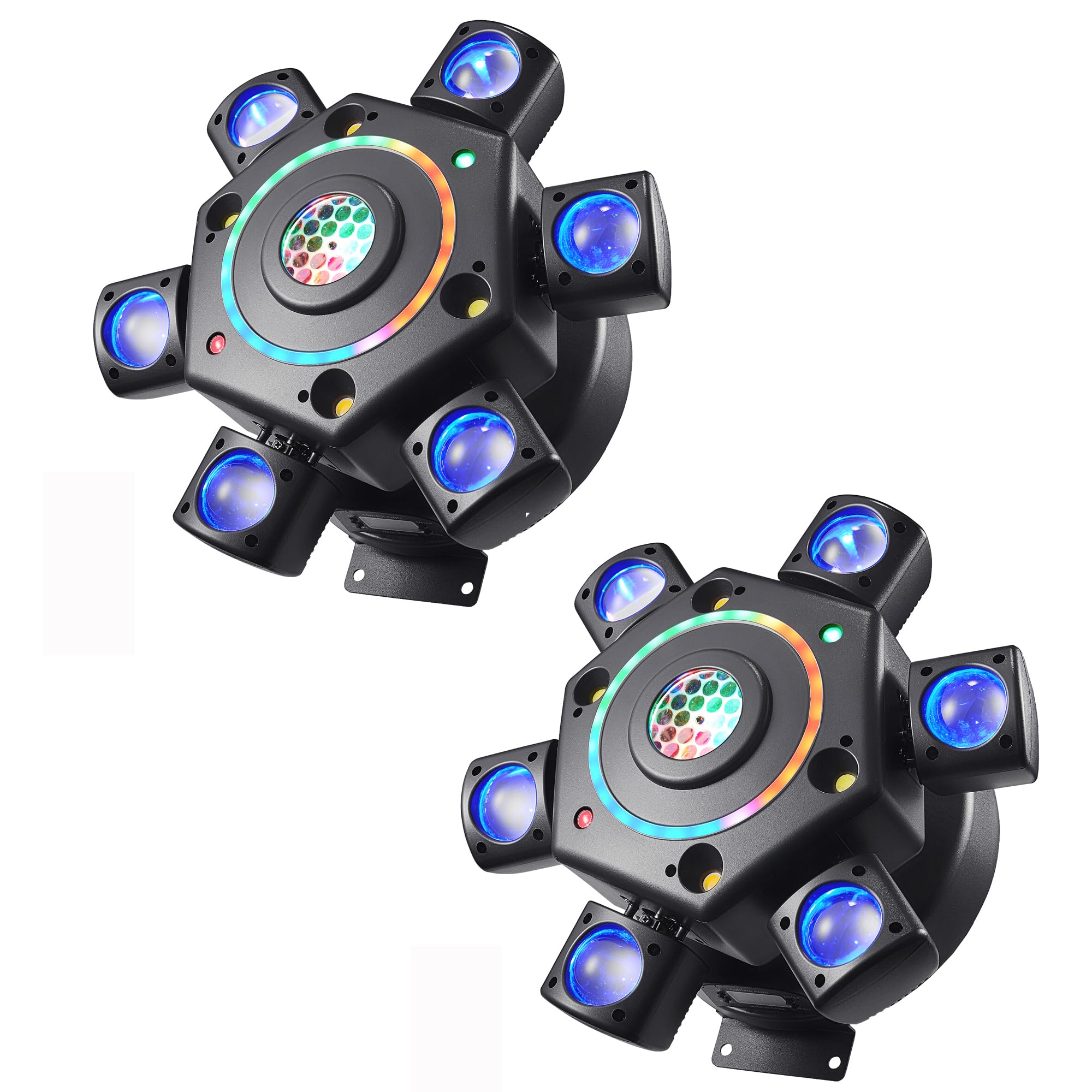Photo 1 of 2 PCS Moving Head Dj Lights for Parties, Disco Stage Lights 7-in-1 LED RGBW 6 Arms with Mixed Lighting Effects,DJ Stage Lighting for Party Disco Club Wedding Bar