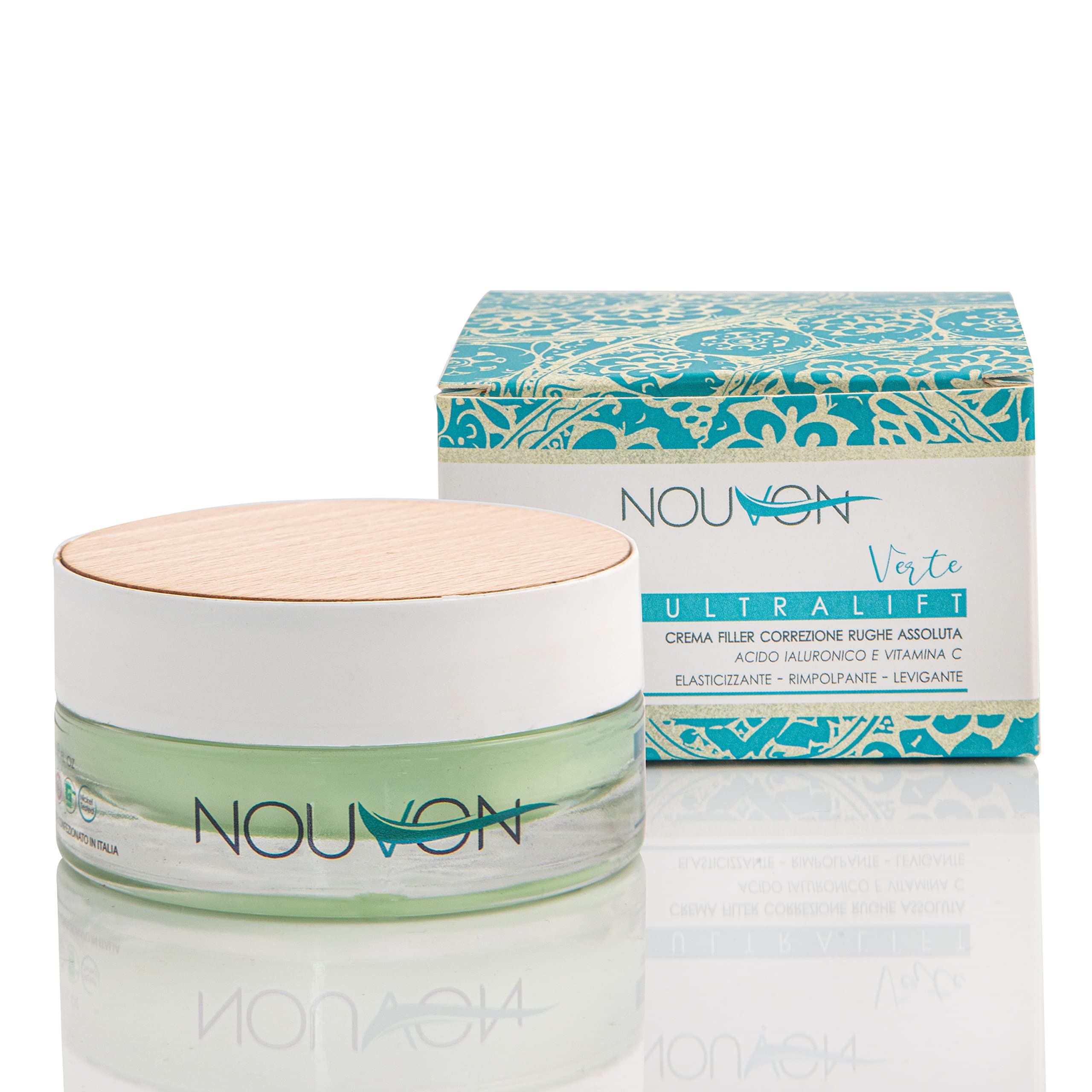 NOUVON - Absolute Wrinkle Correction Filler Face Cream - Ultra Lift 24 - Skin Care with Organic Hyaluronic Acid and Vitamin C Replenishing and Smoothing for Wrinkles, Dryness and Spots 50 ml