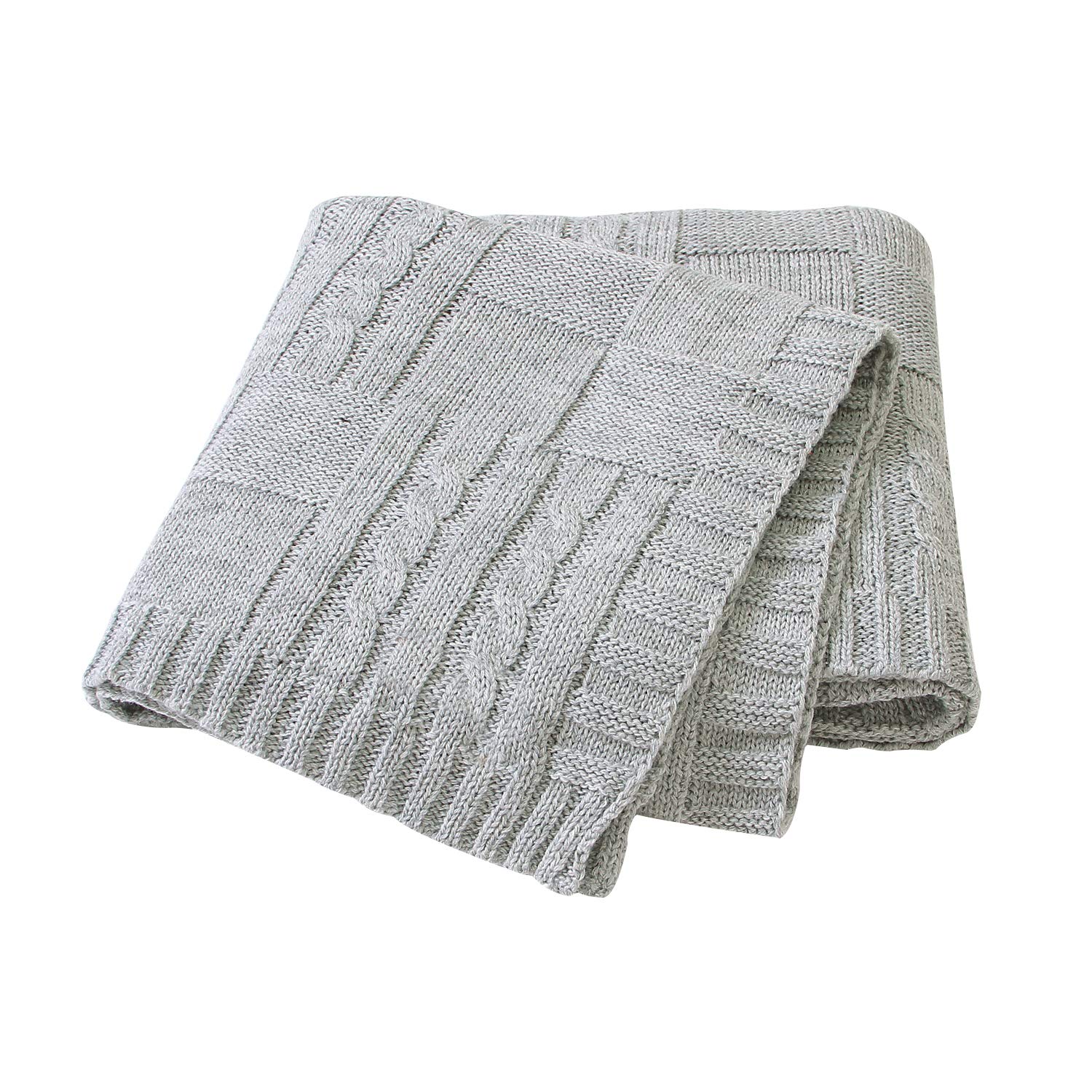 Ziyunlong Baby Blanket Knit Soft Lightweight Blanket Cozy Cable Warm Blanket for Newborn Baby Grey 80 x 100cm