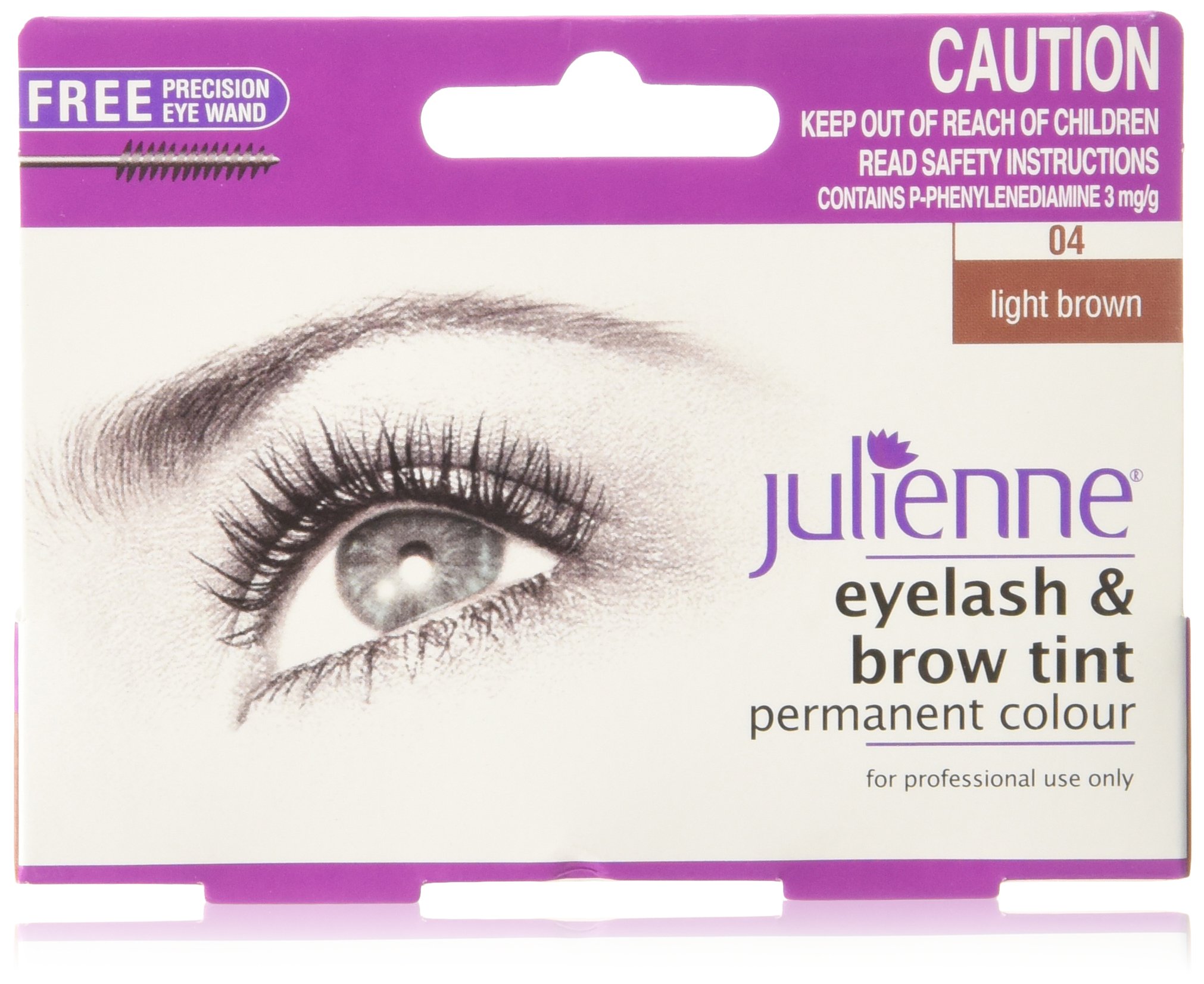 Julienne Eyelash and Eyebrow Permanent Light Brown 04 Colour Tint 15ml