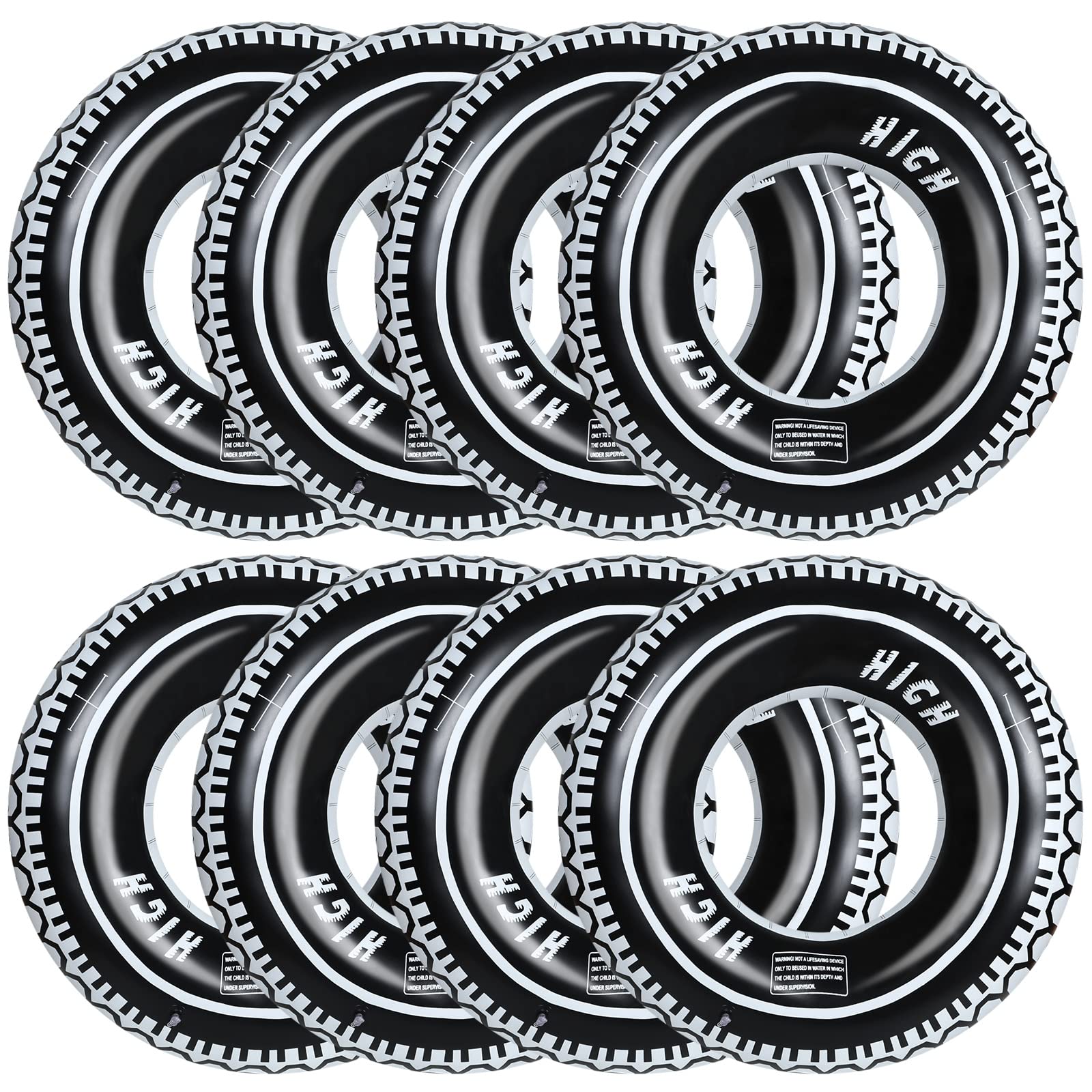 Photo 1 of   Racecar Themed Birthday Party Inflatable Tire Pool Floats Tire Tubes for Kids Parties 36 Inch Giant Ring Adults Wheels Birthday Party Supplies Truck Race Car Party Favors Decorations
