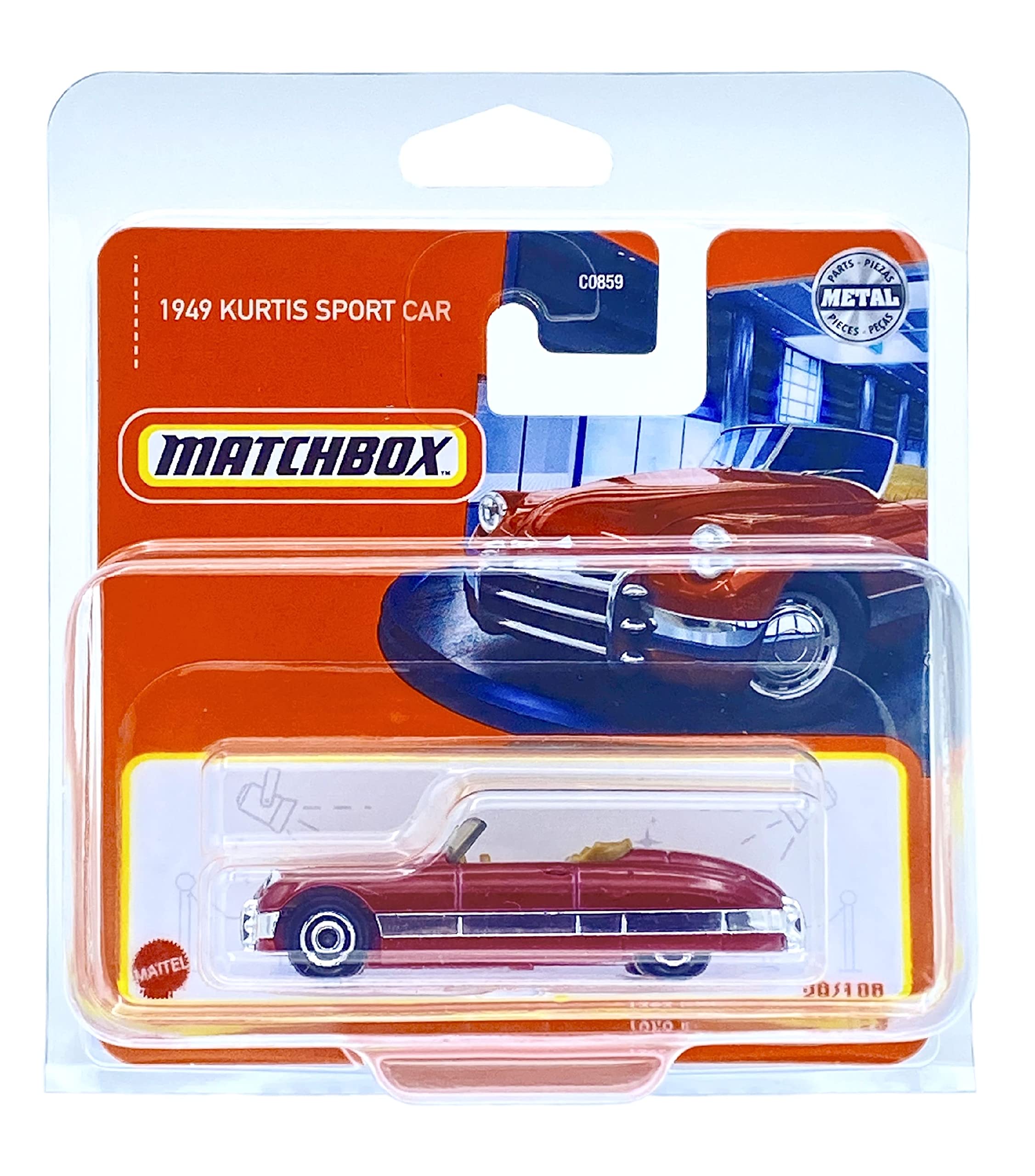 Matchbox 1949 Kurtis Sport Car (Red) 2022 - 28/100 (Short Card) *** COMES IN A KLAS CAR KEEPER PROTECTIVE COLLECTORS CASE *** HFR38
