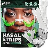 Peace&Quiet PQ 40 Nasal Strips for Snoring, Nasal Stripes for Sports & Sleeping - Nose Strips for Congestion Relief, Snore Reducing Aids - Improve Sleep, Reduce Snoring | White (Mint Aroma)