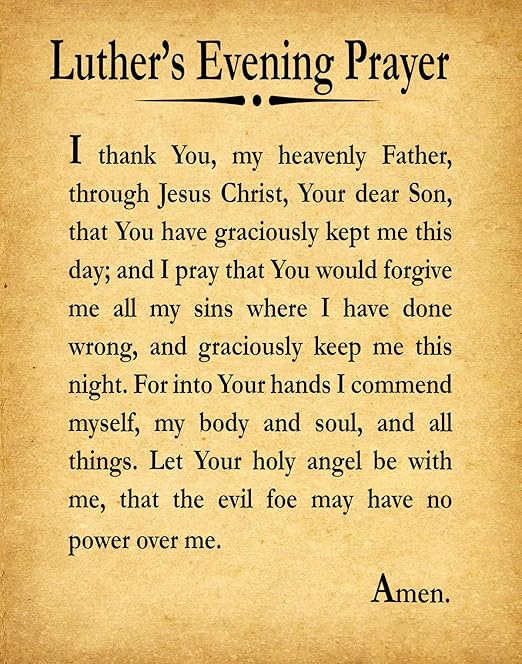Luther s Evening Prayer Printable Printable Word Searches