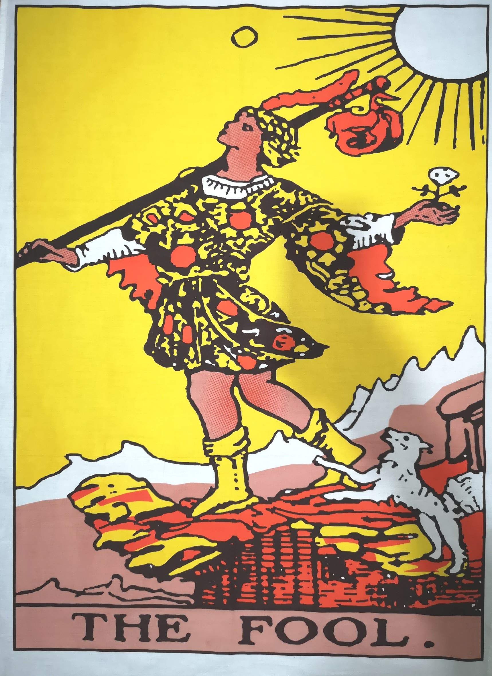 AVA Collections The Fool Tarot Card Tapestry Cotton Wall Hanging Poster Tapestry Hippie Bohemian Boho Europe Divination Tapestry Wall Hanging Art Tapestry 40x30 inches (The Fool)