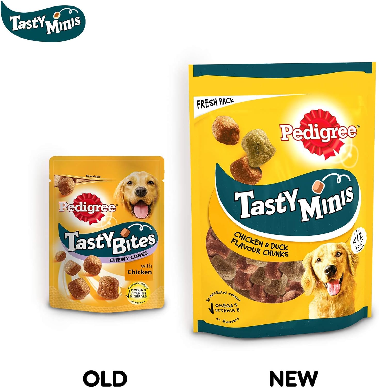 PEDIGREE TASTY MINIS Adult Dog Treats Chicken & Duck Chewy Cubes 130g - Pack of 8, 130 g (Pack of 8) - Image 3