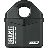 ABUS 37/80 Granit Heavy Duty Padlock - Hidden Closed Shackle Lock | with 9/16" (14mm) Shackle - with 2 Keys for Storage, Outdoor, Containers, 3.11in (79mm) Wide, Keyed Different
