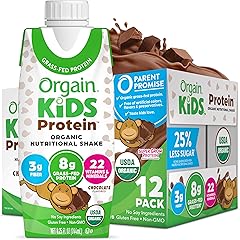 Orgain Organic Kids Protein Nutritional Shake, Chocolate - 8g of Protein, 22 Vitamins & Minerals, Fruits & Vegetables, Gluten