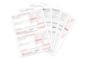 FENTASY W2 Forms 2025, 6 Part Tax Forms, 25 Employee Kit of Laser Forms Designed for QuickBooks and Accounting Software