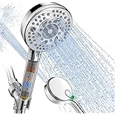 SunCleanse Filtered Shower Head with Handheld, 9-Spray Setting Detachable Showerhead with Filters, Shower Head for Hard Water - Filtered Chlorine, Improve Skin and Hair Texture, Chrome