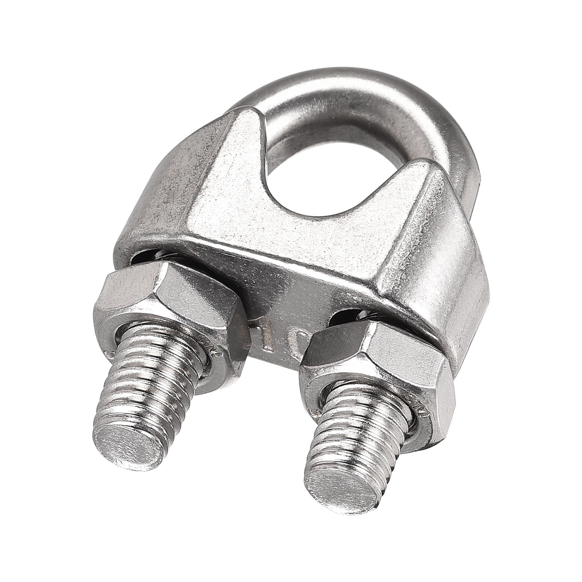sourcing map Wire Rope Clip Clamp M10 304 Stainless Steel for 10mm Diameter Cable, Pack of 8