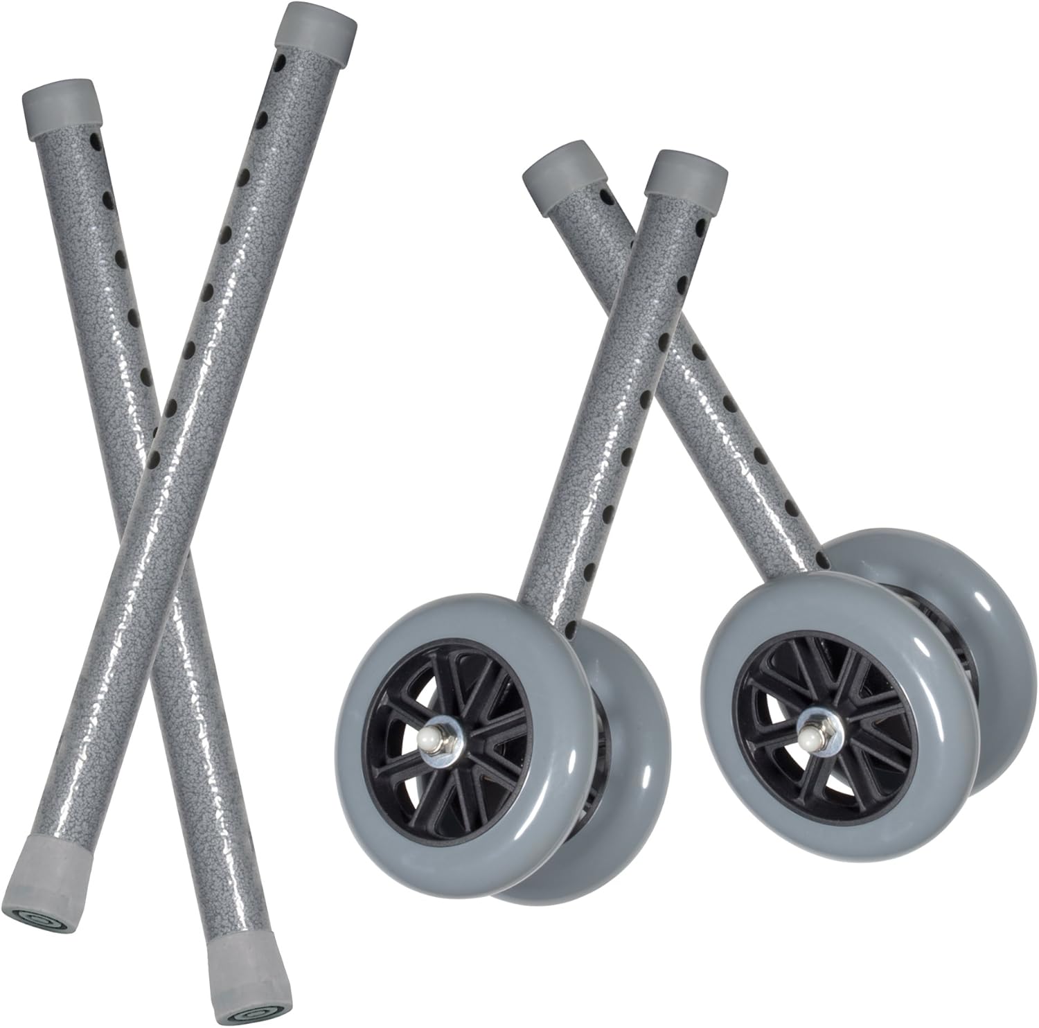 Drive Medical Heavy Duty Bariatric Walker Wheels with Extension Legs, Gray, 5 Inch: Health & Personal Care