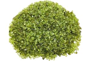 IMALY Peridot Tumbled Chips Stone Polished Crushed Healing Crystal Quartz Pieces Irregular Shaped Stones for Home Decorative Stones Vases Plants Succulents 0.5lb