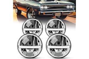 4PCS 5 3/4 5.75'' Inch LED Headlights DOT Approved White DRL H4 Hi/Low Headlight Compatible with Cars P-eterbilt Gran Torino 