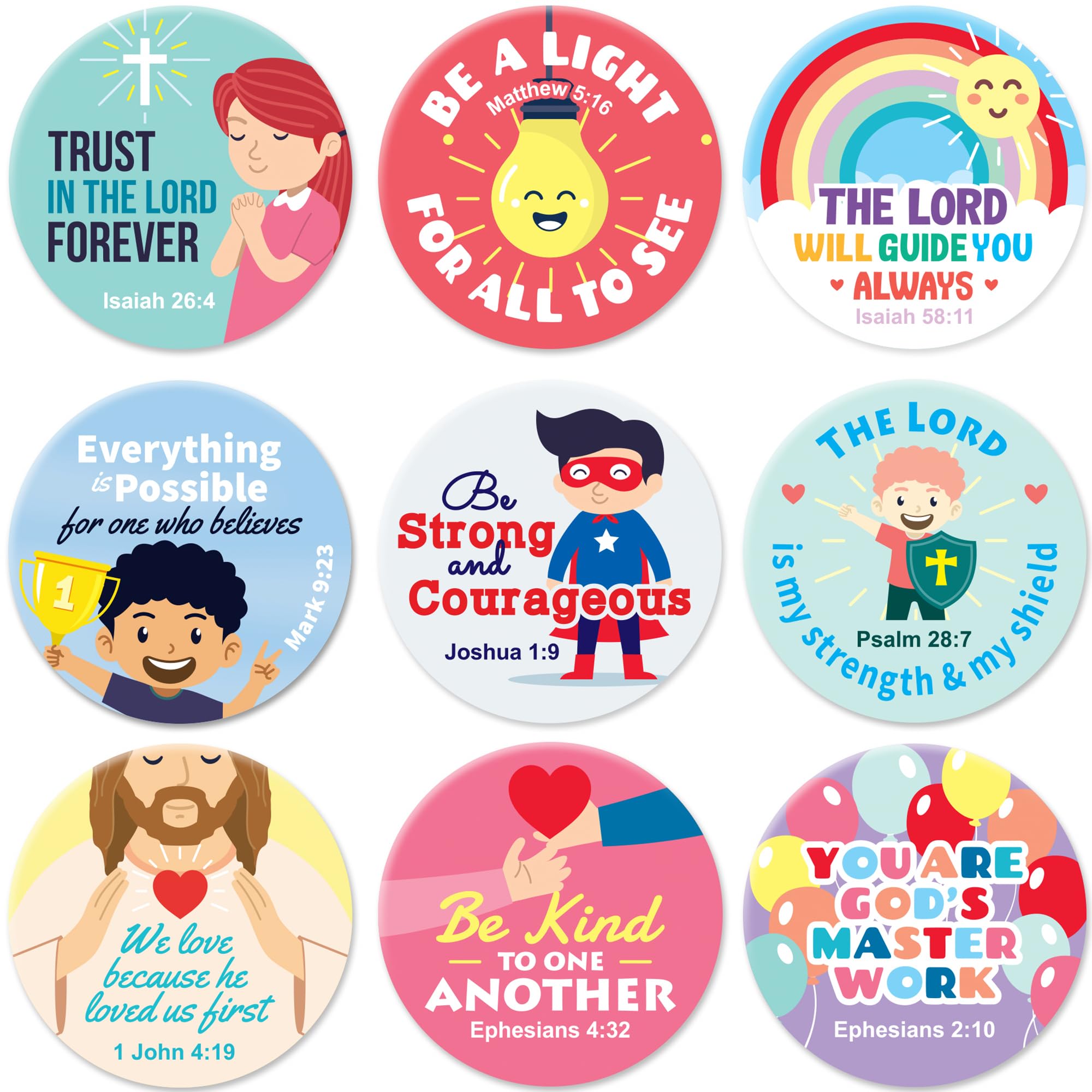 Camp Galaxy Bible Verse Stickers for Kids and Adults (1,008 Count) - Christian Motivational Stickers for Bible Journaling, Faith Planners, Sunday School Classes, Religious Celebrations | 1 Inch