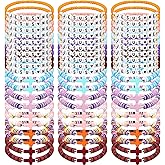 Tondiamo 60 Pcs Jesus Me Christian Bracelets Bulk Colorful Friendship Bracelet for Women Christian Religious Cross Elastic Beaded Wristband for Easter Church Reminder Jewelry Gift