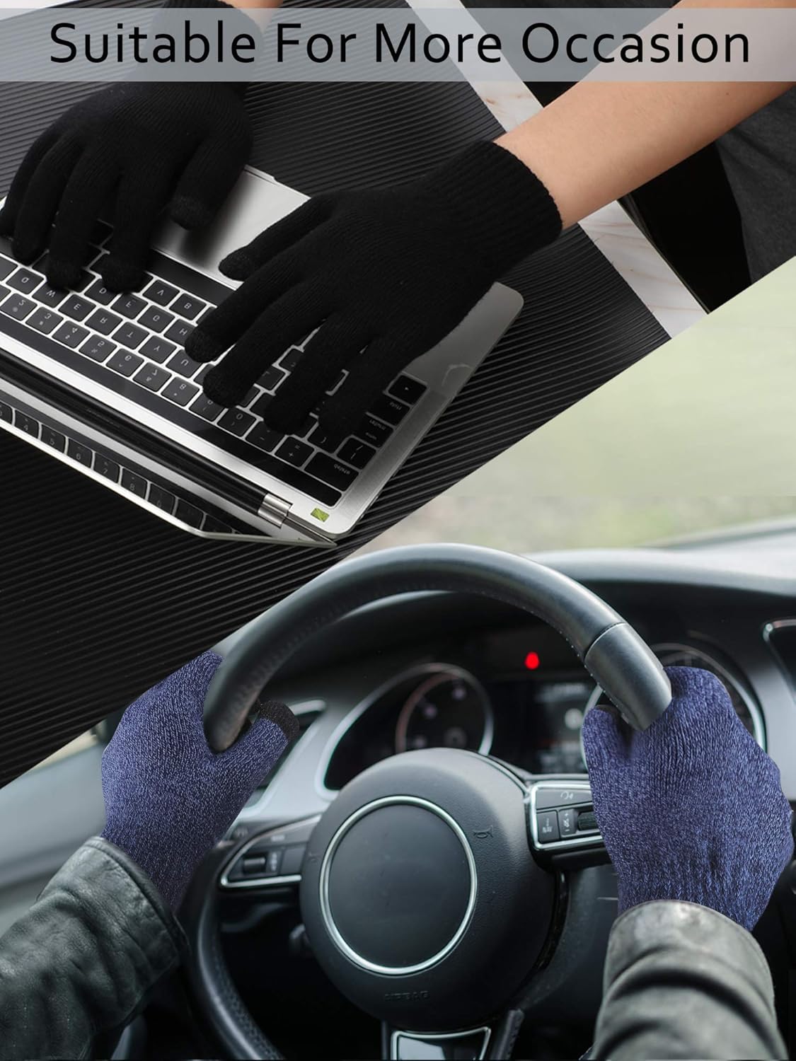 4 Pairs Winter Knit Touchscreen Gloves Warm Texting Gloves Elastic Anti-slip Gloves for Adults at  Women’s Clothing store