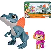 PAW Patrol The Dino Movie Skye Roaring Pup Pals Action Figures | 5-Inch Sound Activated Spinosaurus Toy, Blinking Eyes, Snapping Jaws, Skye Figure, Kids Toys for Boys &amp; Girls Ages 3+