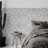 WALPLUS Grey Stick On Tiles 15x15 cm Kitchen Backsplash 24 Pack Peel & Stick view 3