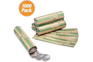 MANALOOM 1000 Flat Coin Wrappers, Dimes Coin Holder, Convenient Dime Storage Coin Wrapper - 1000 Pack
