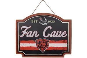 FOCO NFL Official Primary Logo Established 15" Fan Cave Wall Sign (Chicago Bears, One Size)