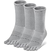 YABAIKE Toe Socks Liner Crew Socks for Men Women Cool-max Running Socks 3 Pairs Five Finger Socks
