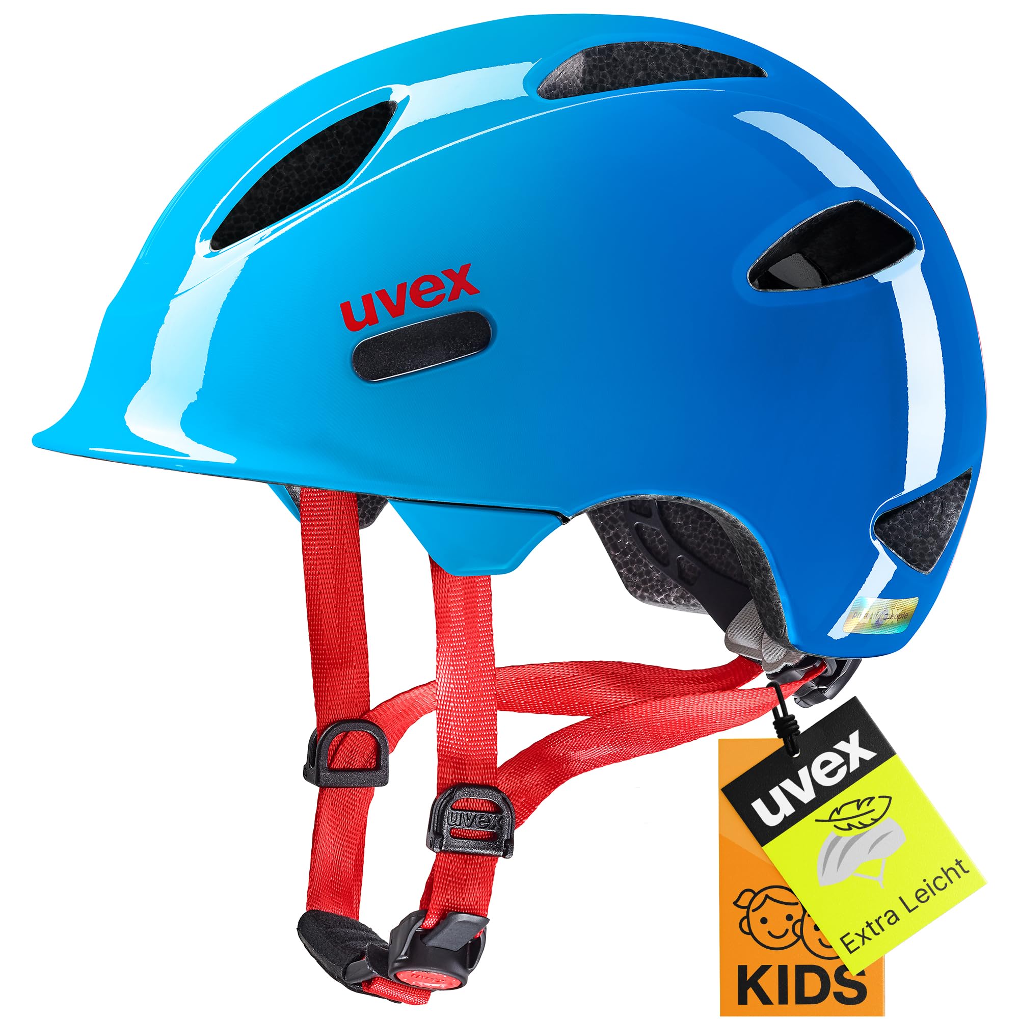 uvex OYO - Leichter Fahrradhelm für Kinder - intergierter Seitenschutz - erweiterbar mit LED-Licht - Ocean Blue - 45-50 cm