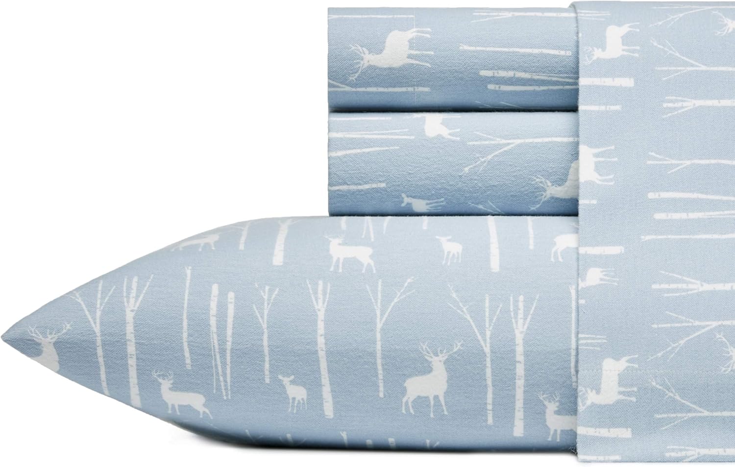Eddie Bauer Flannel Collection Cotton Bedding Sheet Set, Pre-Shrunk & Brushed for Extra Softness, Comfort, and Cozy Feel, King, Elk Grove: Home & Kitchen