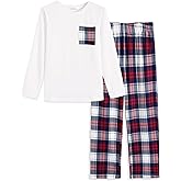 Arshiner Boys Loose-fit Pajamas Long Sleeve Top and Pants 2 Piece Pajama Set for Big Boys 5-13 Years