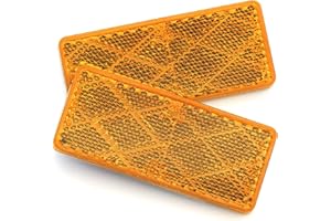 MFC PRO 2Pcs Plastic Rectangular Stick-on Reflector Sticker (Yellow, 7030mm)
